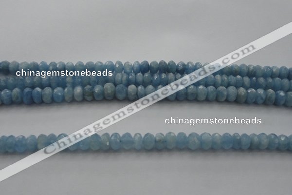 CAQ86 15.5 inches 4*7mm faceted rondelle AA grade aquamarine beads