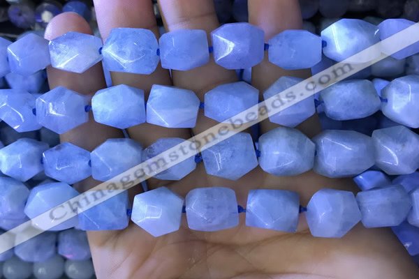 CAQ862 15.5 inches 10*12mm - 12*14mm faceted nuggets aquamarine beads