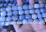 CAQ863 15.5 inches 10*12mm - 12*14mm faceted nuggets aquamarine beads