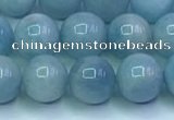 CAQ866 15.5 inches 8mm round aquamarine gemstone beads wholesale