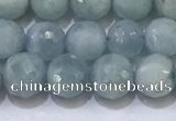 CAQ870 15.5 inches 6mmm faceted round aquamarine beads wholesale