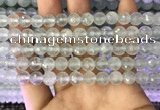 CAQ876 15.5 inches 8mm faceted round aquamarine gemstone beads