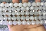 CAQ878 15.5 inches 10mm faceted round aquamarine gemstone beads