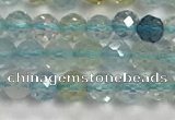 CAQ883 15.5 inches 3.5mm faceted round tiny aquamarine beads