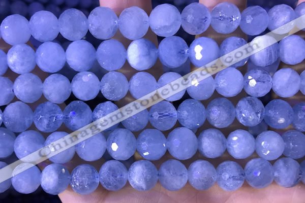 CAQ889 15.5 inches 10mm faceted round natural aquamarine beads