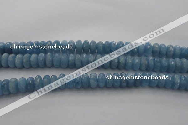 CAQ89 15.5 inches 5*11mm faceted rondelle AA grade aquamarine beads