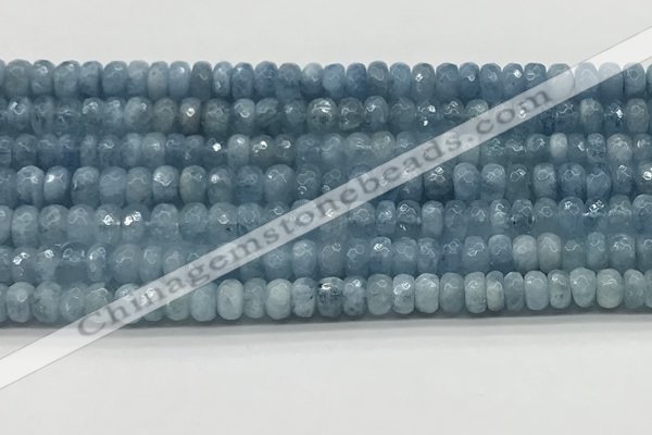 CAQ891 15.5 inches 4*7mm faceted rondelle aquamarine beads