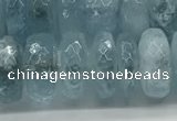 CAQ894 15.5 inches 5*12mm faceted rondelle aquamarine beads