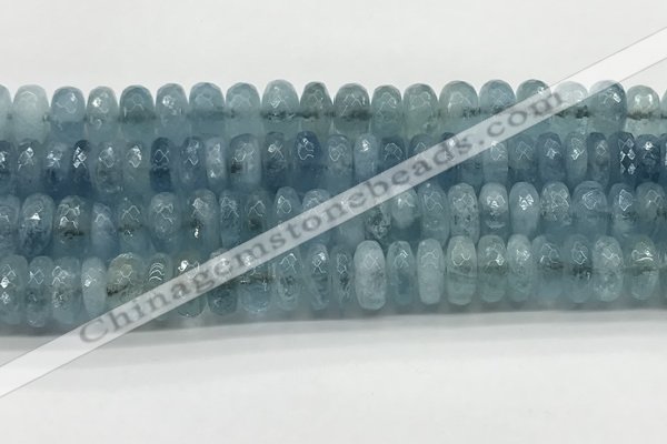 CAQ894 15.5 inches 5*12mm faceted rondelle aquamarine beads