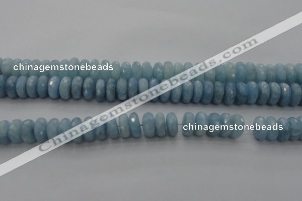 CAQ90 15.5 inches 6*13mm faceted rondelle AA grade aquamarine beads