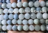 CAQ904 15.5 inches 12mm faceted round aquamarine beads