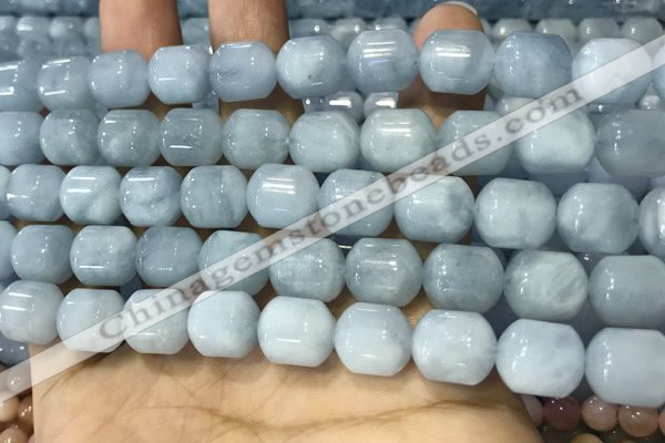 CAQ917 15.5 inches 10*12mm tube aquamarine gemstone beads