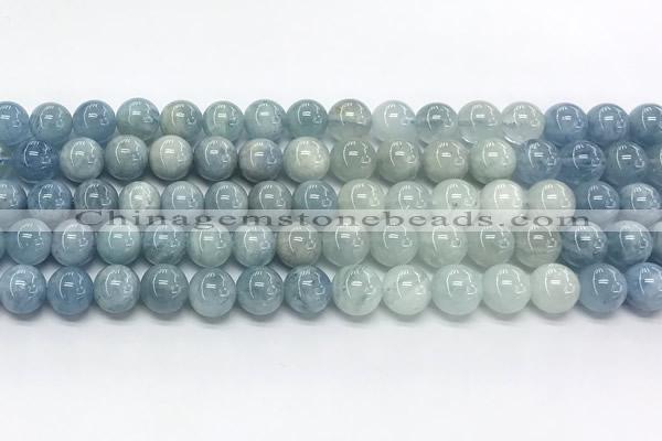 CAQ937 15 inches 10mm round aquamarine gemstone beads