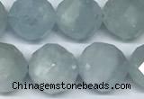 CAQ947 15 inches 10mm faceted round aquamarine beads