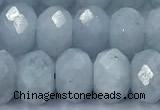 CAQ951 15 inches 8*10mm faceted rondelle aquamarine beads