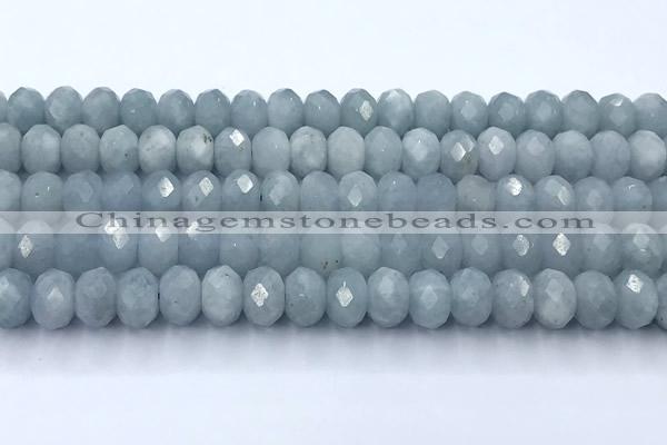 CAQ951 15 inches 8*10mm faceted rondelle aquamarine beads