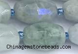CAQ964 15 inches 12*18mm - 13*21mm faceted nuggets AB-color aquamarine beads