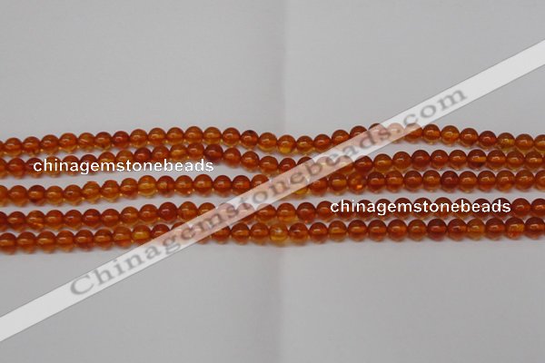 CAR111 15.5 inches 4mm round natural amber beads