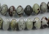 CAR14 15.5 inches 8*12mm rondelle artistic jasper beads wholesale