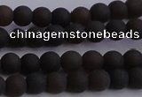 CAR208 15.5 inches 5mm - 6mm round matte natural amber beads