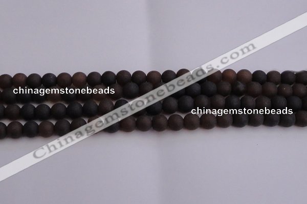 CAR210 15.5 inches 10mm - 11mm round matte natural amber beads