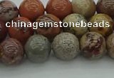 CAR352 15.5 inches 8mm round red artistic jasper beads wholesale
