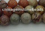 CAR352 15.5 inches 8mm round red artistic jasper beads wholesale