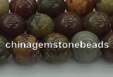 CAR353 15.5 inches 10mm round red artistic jasper beads wholesale