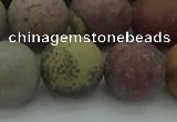 CAR365 15.5 inches 14mm round matte red artistic jasper beads