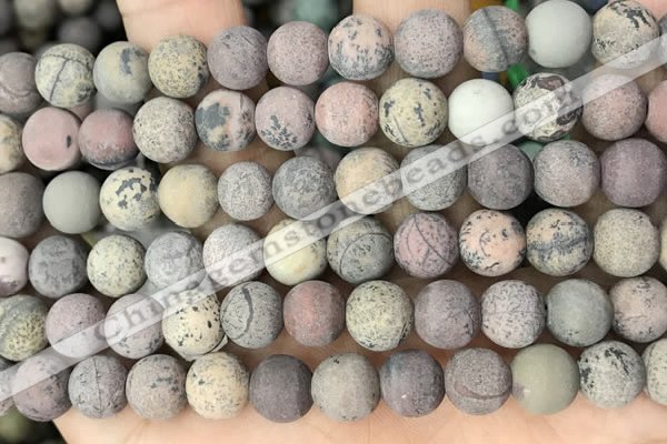 CAR372 15.5 inches 8mm round matte artistic jasper beads wholesale