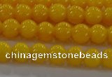 CAR401 15.5 inches 6mm round synthetic amber beads wholesale