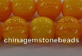 CAR405 15.5 inches 14mm round synthetic amber beads wholesale