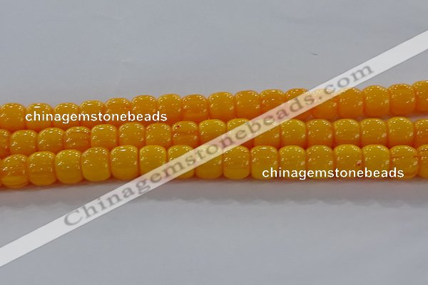 CAR412 15.5 inches 9*11mm drum synthetic amber beads wholesale