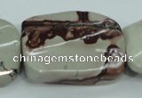 CAR48 15.5 inches 30*40mm twisted rectangle artistic jasper beads