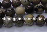 CAR51 15.5 inches 6mm round yellow artistic jasper beads