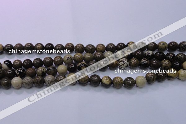 CAR51 15.5 inches 6mm round yellow artistic jasper beads