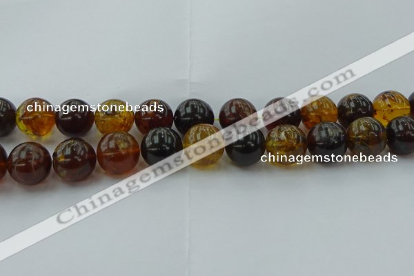 CAR510 15.5 inches 18mm - 19mm round natural amber beads wholesale