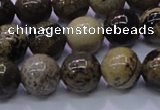 CAR52 15.5 inches 8mm round yellow artistic jasper beads