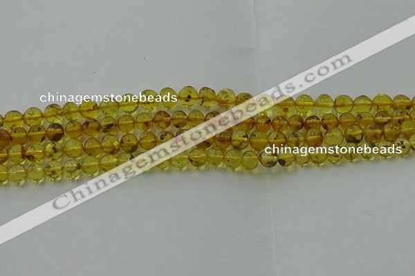 CAR521 15.5 inches 5mm - 6mm round natural amber beads wholesale