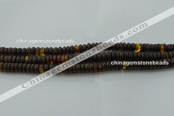 CAR533 15.5 inches 4*10mm rondelle natural amber beads wholesale