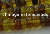 CAR539 15.5 inches 6*10mm rondelle natural amber beads wholesale