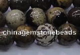 CAR54 15.5 inches 12mm round yellow artistic jasper beads