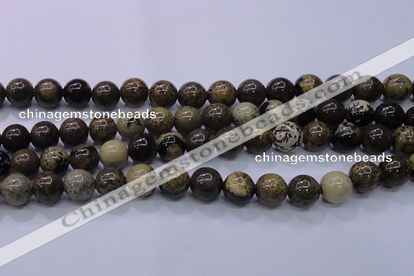 CAR54 15.5 inches 12mm round yellow artistic jasper beads