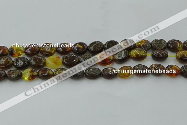 CAR545 15.5 inches 8*10mm - 9*11mm oval natural amber beads