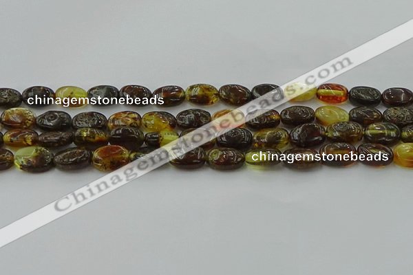 CAR546 15.5 inches 7*11mm - 8*12mm oval natural amber beads