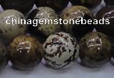 CAR55 15.5 inches 14mm round yellow artistic jasper beads