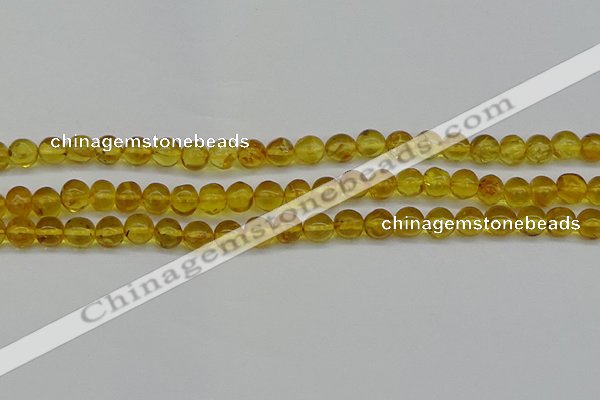 CAR551 15.5 inches 6mm - 7mm round natural amber beads wholesale