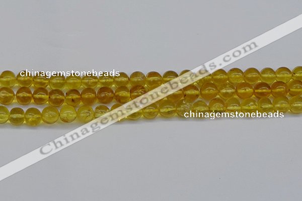 CAR552 15.5 inches 7mm - 8mm round natural amber beads wholesale