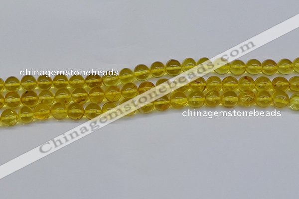 CAR556 15.5 inches 6mm - 7mm round natural amber beads wholesale