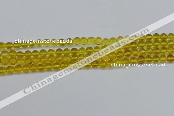 CAR559 15.5 inches 6mm - 6.5mm round natural amber beads wholesale